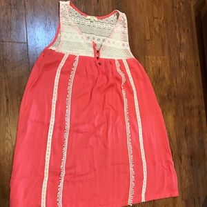 Kori America Coral Short Dress with Lace